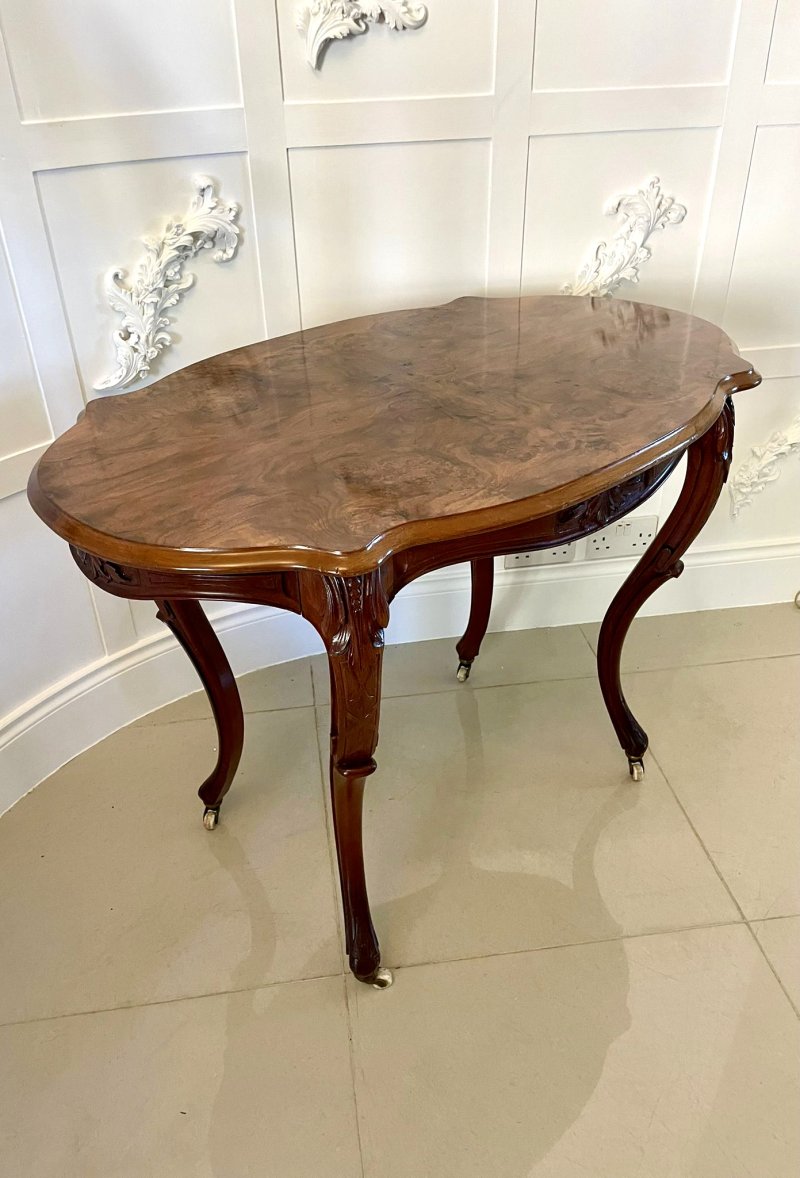Antique Victorian Quality Freestanding Burr Walnut Centre Table - Image 2